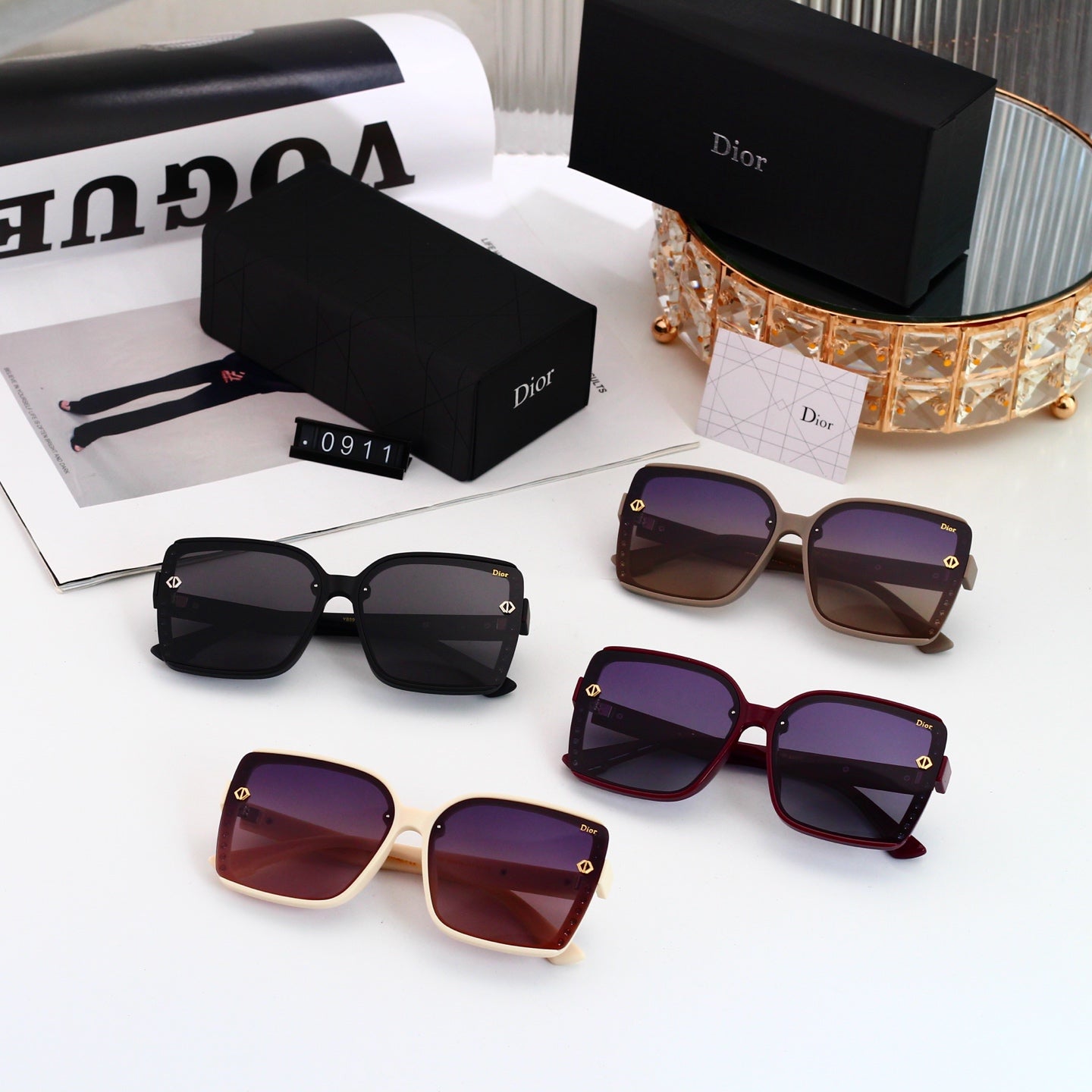 4 colors New hot HD lenses Full frame design sunglasses 0911