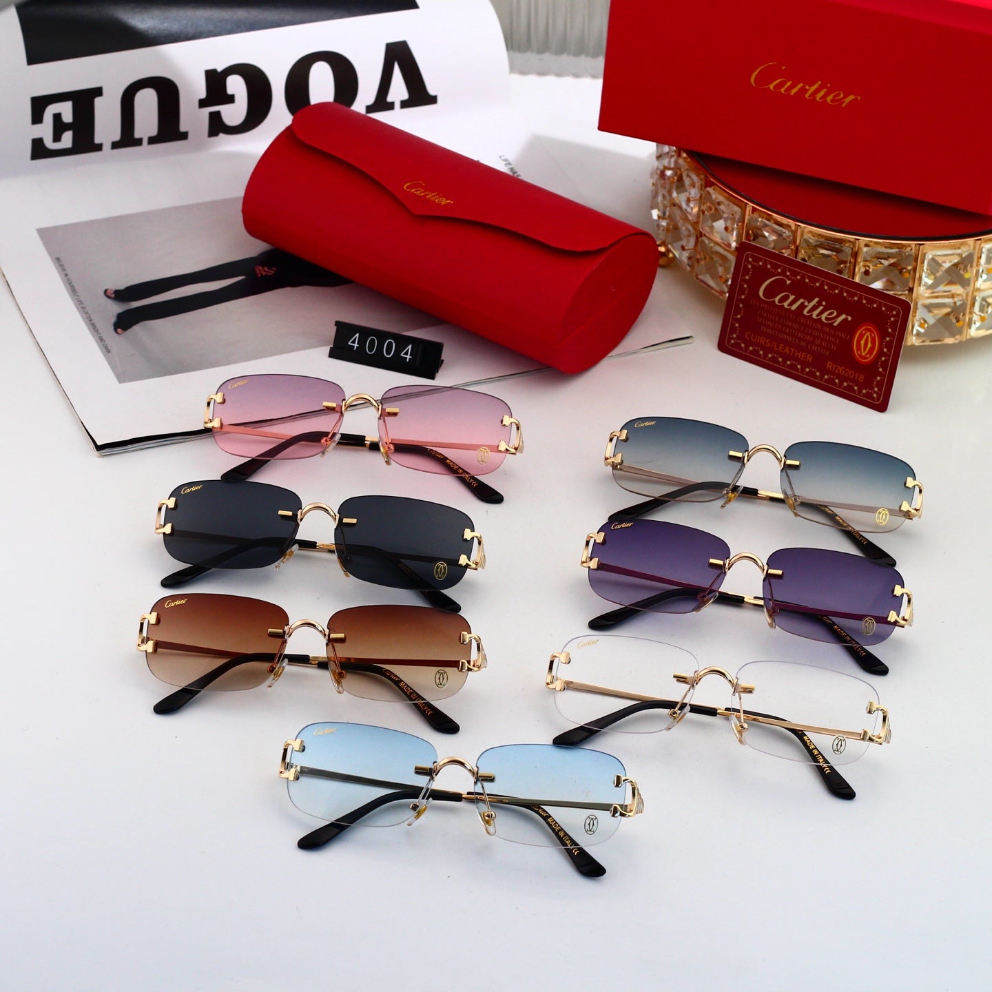 7 colors New hot HD lenses Frameless Sunglasses 4004