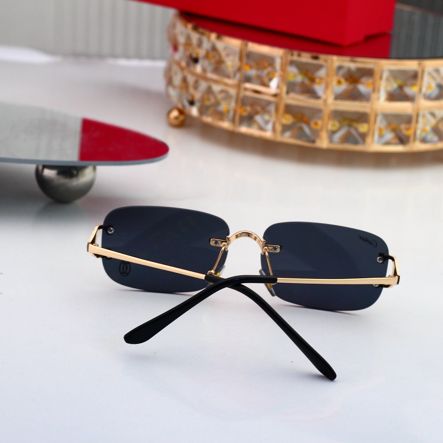 7 colors New hot HD lenses Frameless Sunglasses 4004