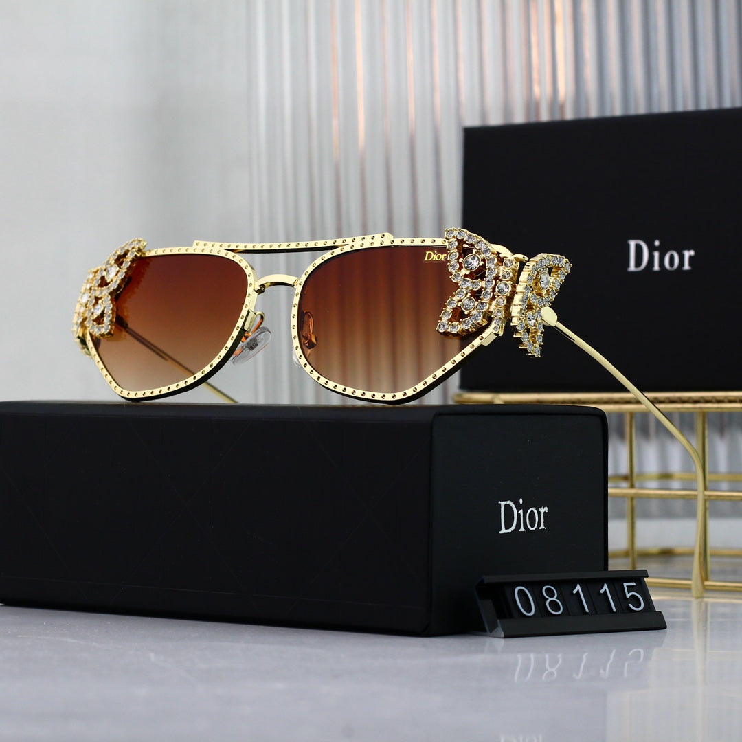 7 colors high-definition full-frame sunglasses with rhinestones, model 08115