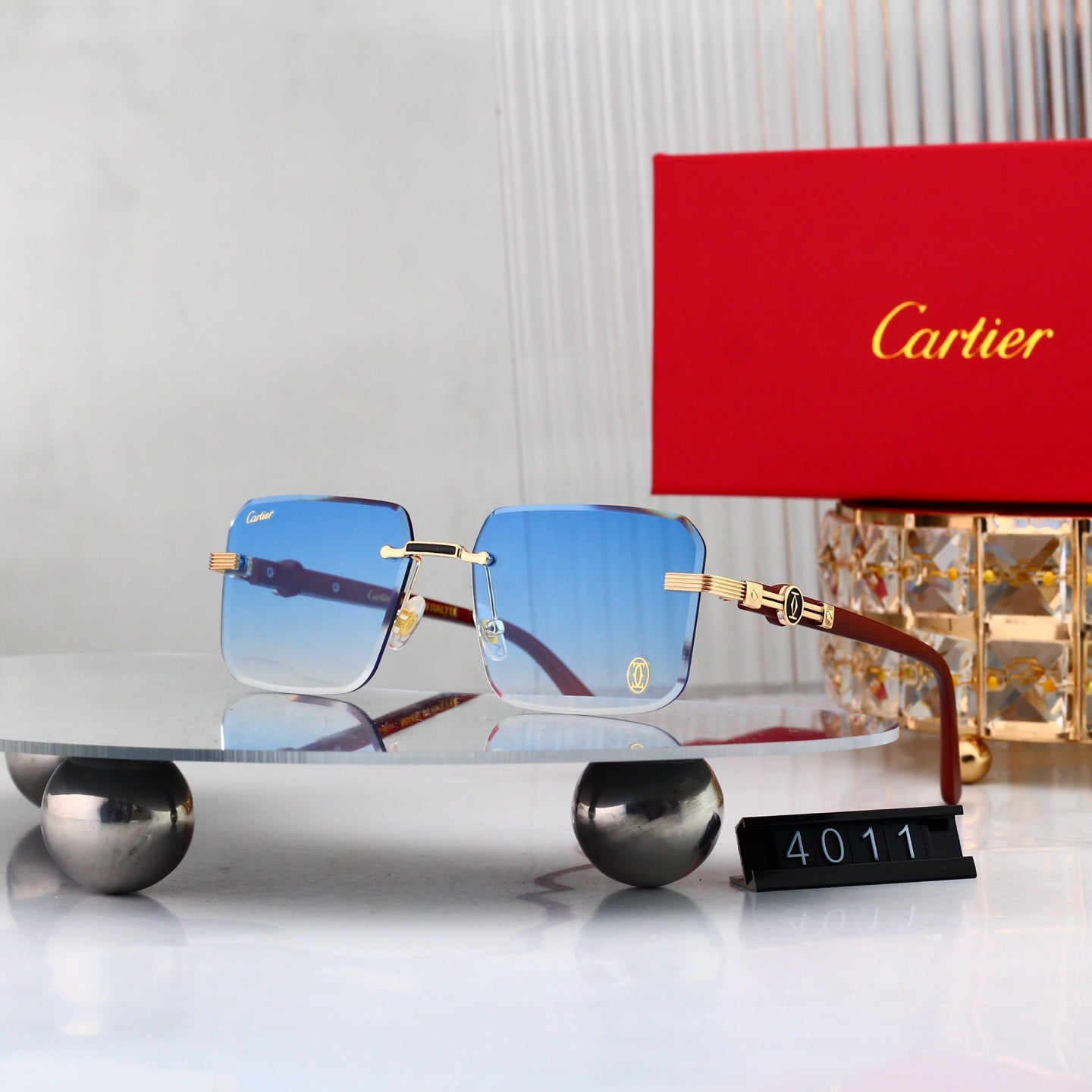 7 colors New hot HD lenses Frameless Sunglasses 4011